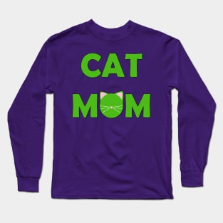 Cat Mom (Kelly Green) Long Sleeve T-Shirt